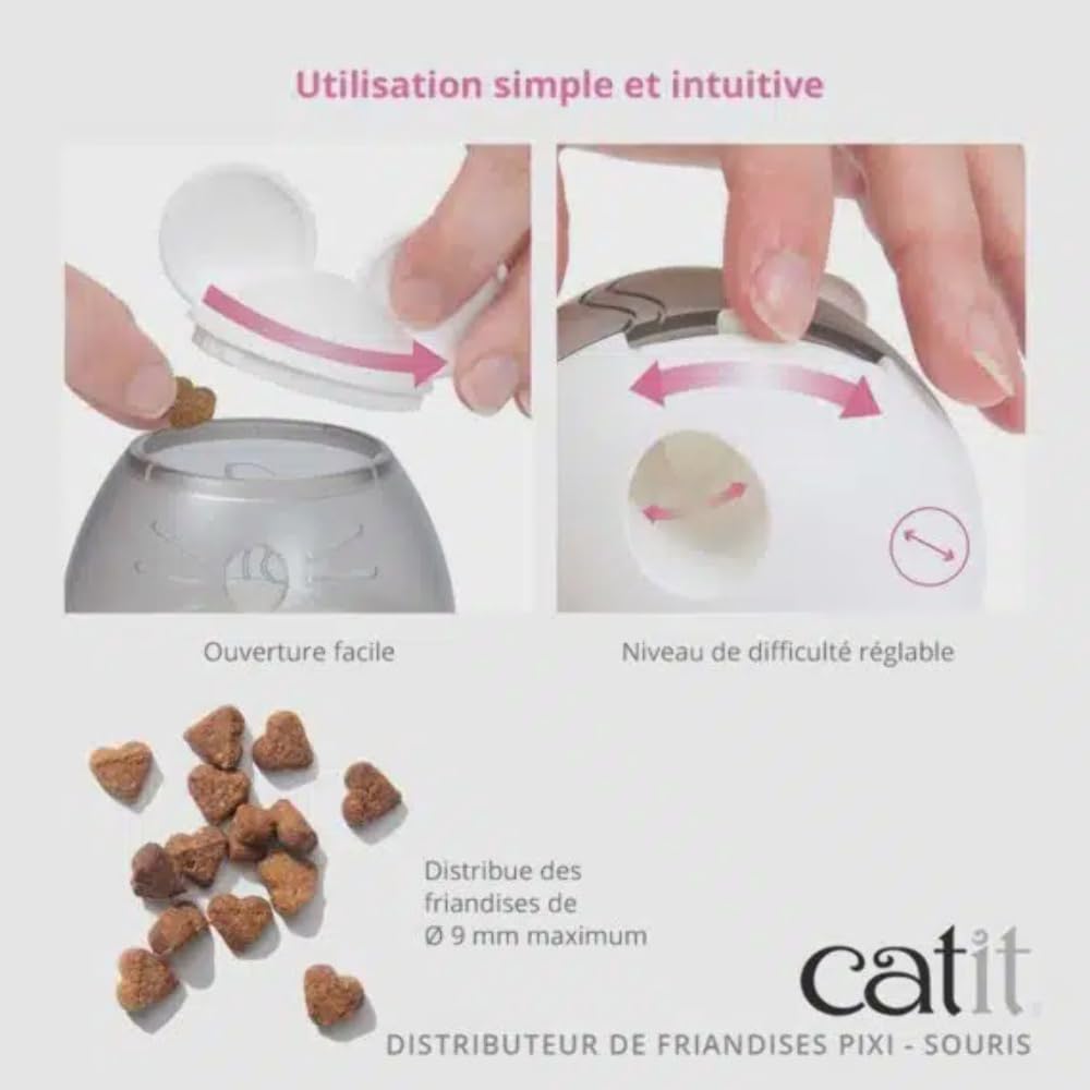 Catit PIXI Treat Dispenser compact size ideal for swatting and pouncing.