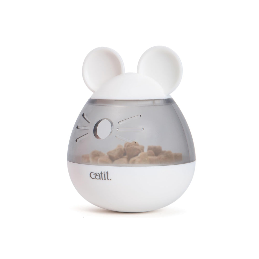 Catit PIXI Treat Dispenser mouse side view for interactive play and treat rewards.