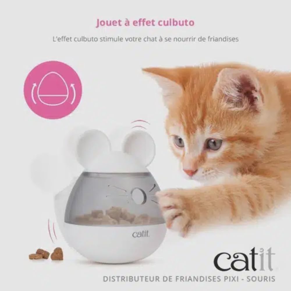 Catit PIXI Treat Dispenser rooster design suitable for varied play scenarios.