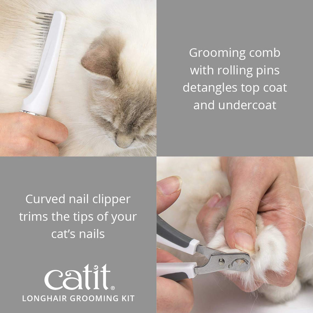 Catit Senses 2.0 grooming kit canister stores tools upright