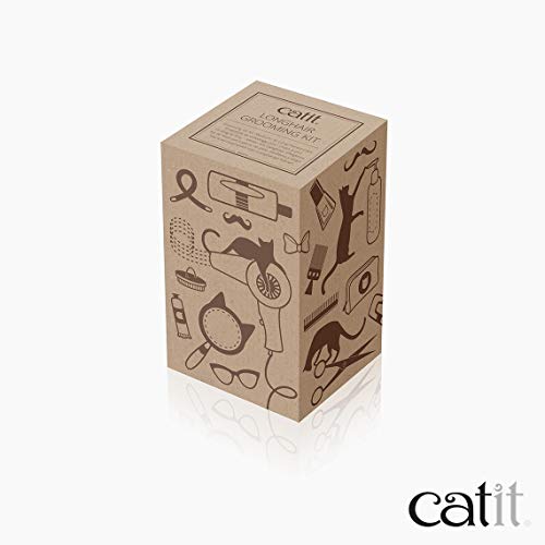 Catit Senses 2.0 grooming session scene with a calm cat