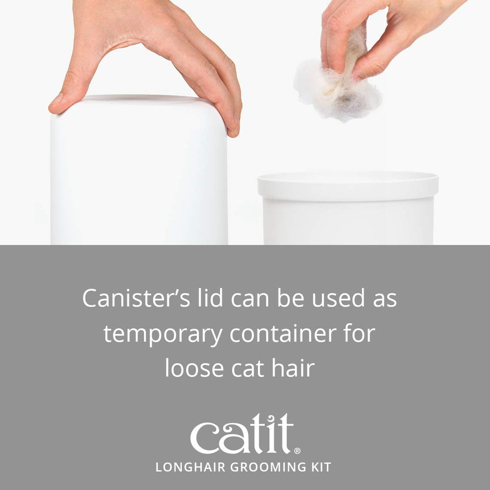 Catit Senses 2.0 lid used as temporary hair storage tray