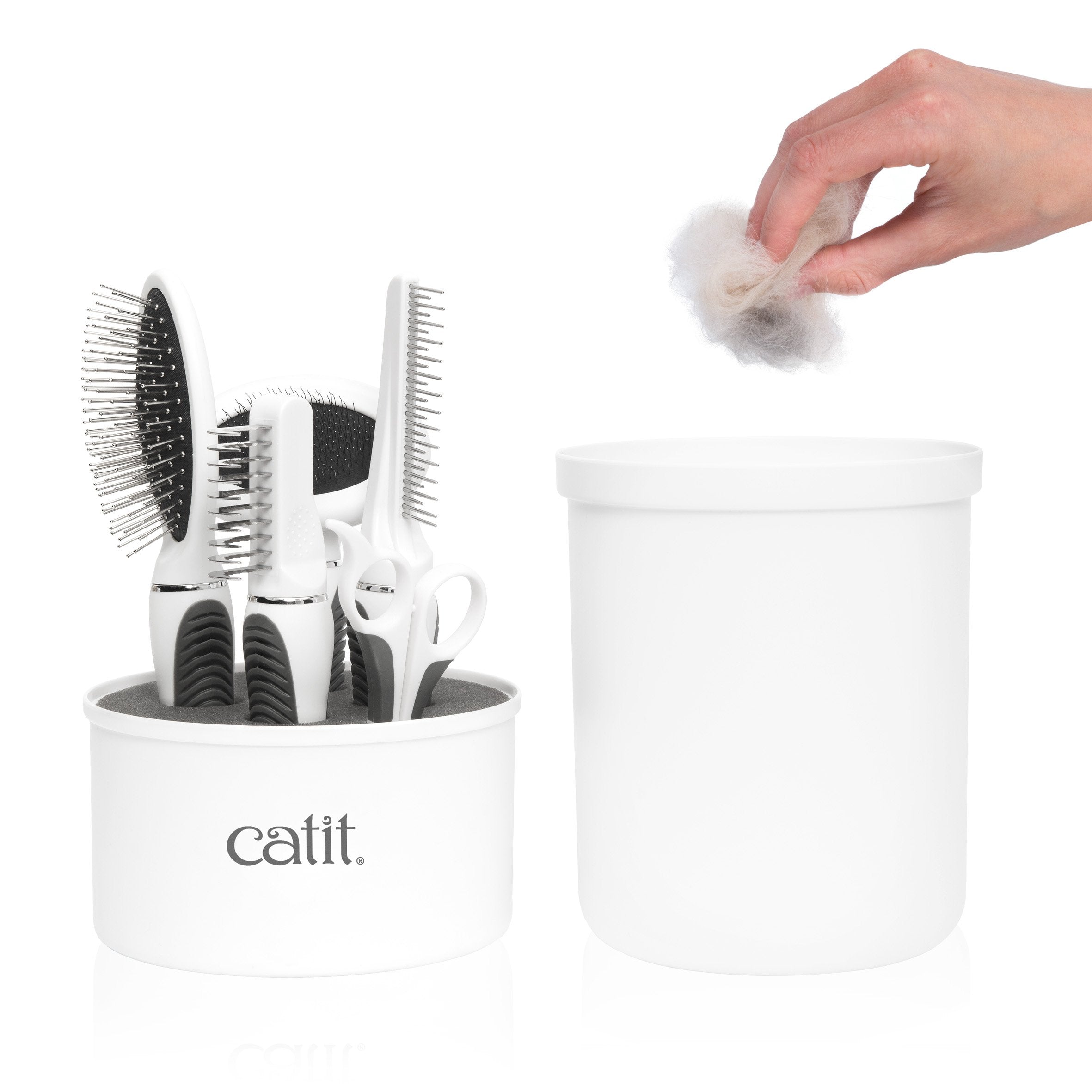 Catit Senses 2.0 pin brush closeup for gentle daily grooming and fur reduction