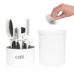 Catit Senses 2.0 pin brush closeup for gentle daily grooming and fur reduction