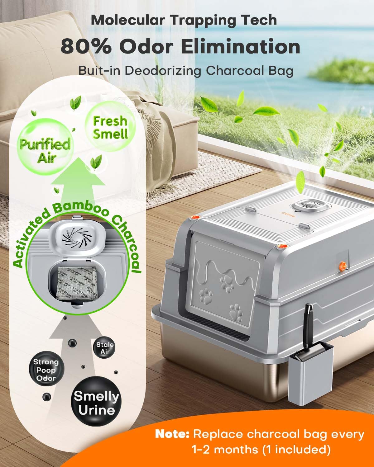 Catlike 152L folding lid shows quick-clean convenience