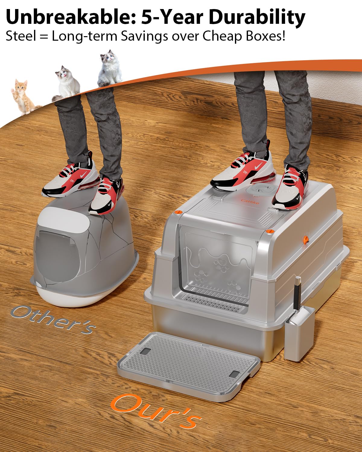 Catlike 152L large-capacity design suits Maine Coon and multi-cat homes