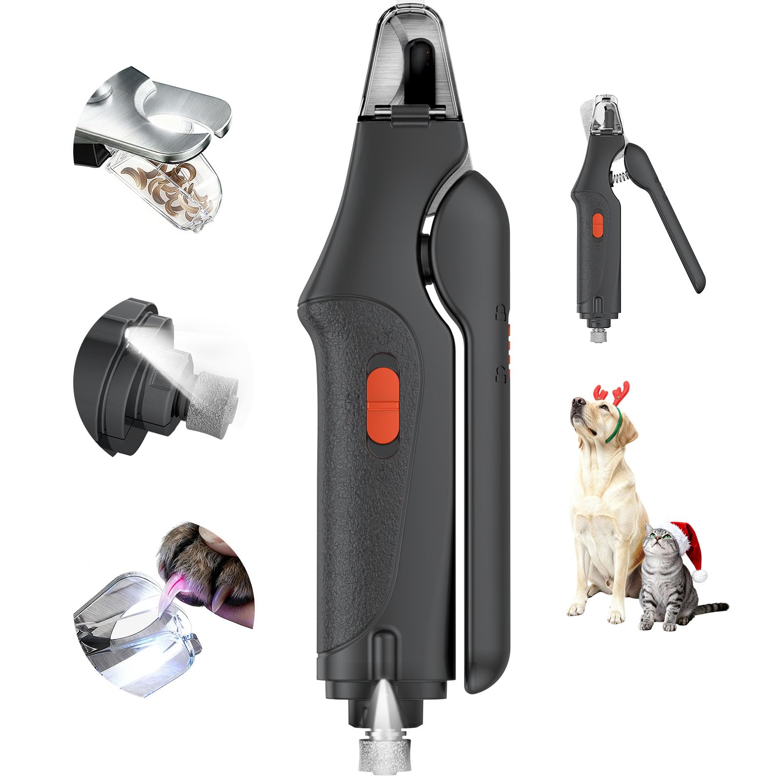 CATPICK 2-in-1 nail clipper and LED light for precise pet trimming.
