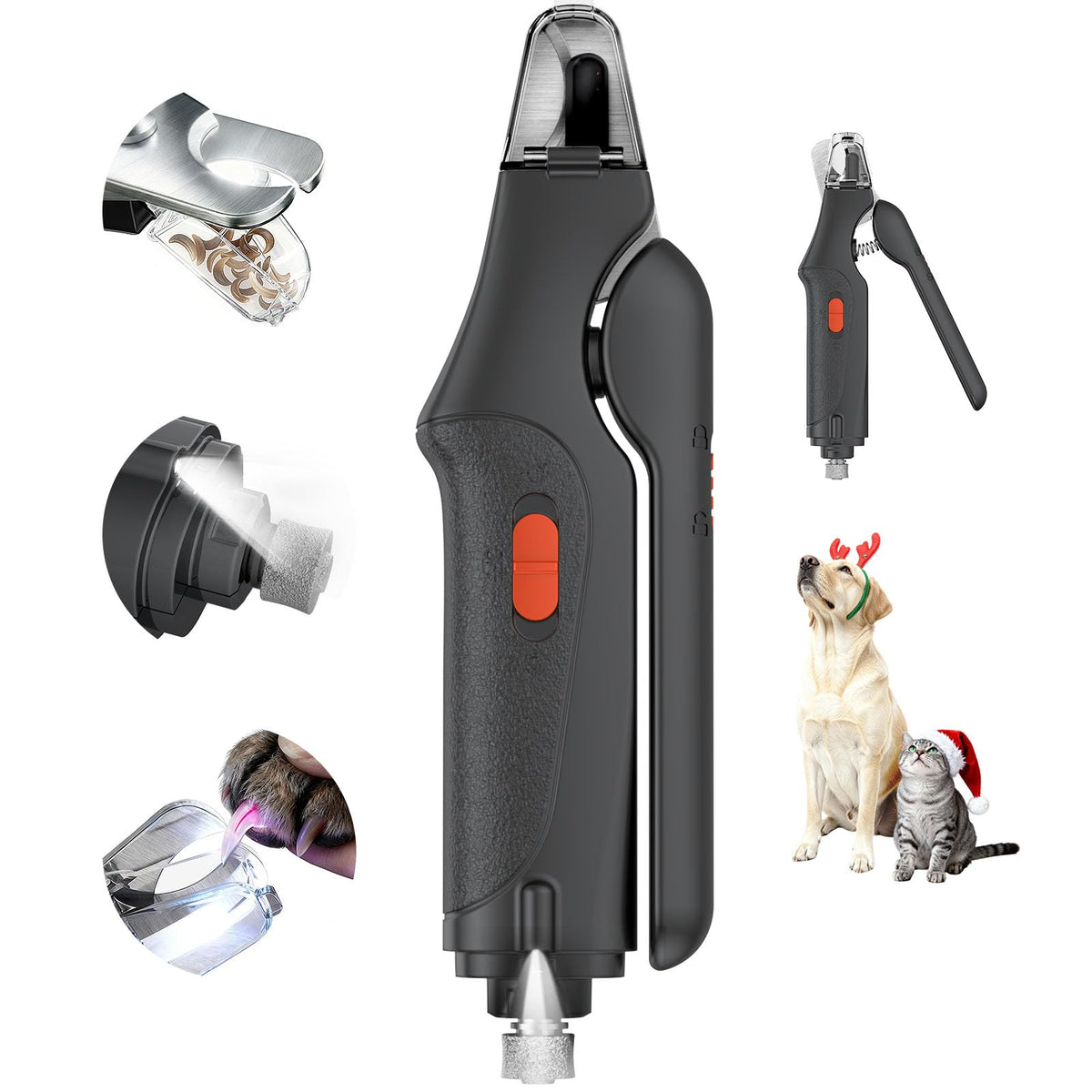 CATPICK 2-in-1 nail clipper and LED light for precise pet trimming.