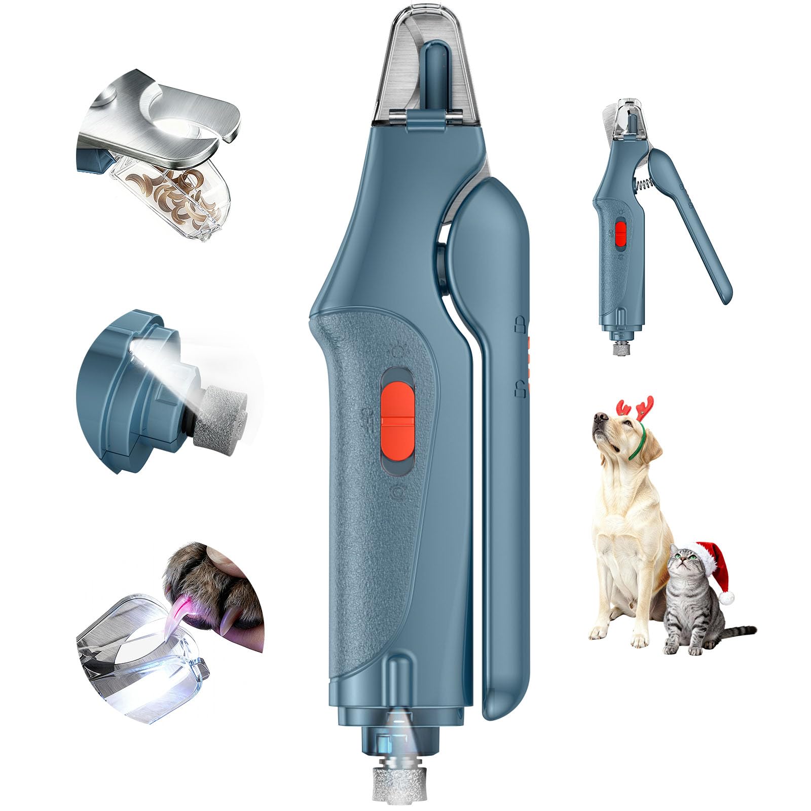 CATPICK 2-in-1 nail clipper grinder for precise trims on cats and dogs.