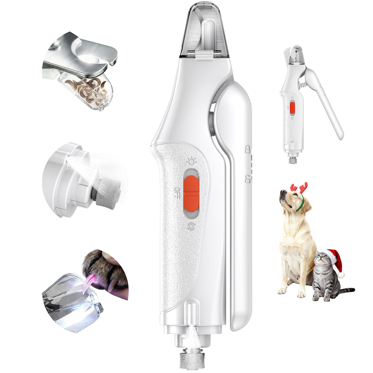 CATPICK 2in1 nail clippers with LED light for precise pet trimming.