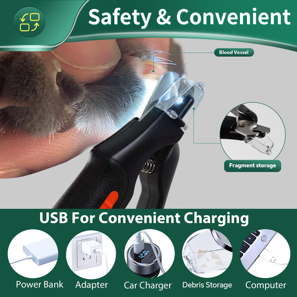 CATPICK cat nail trimmer with light-cap for mess-free use.