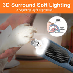 CATPICK 360 LED light aids precise trimming for safer sessions.
