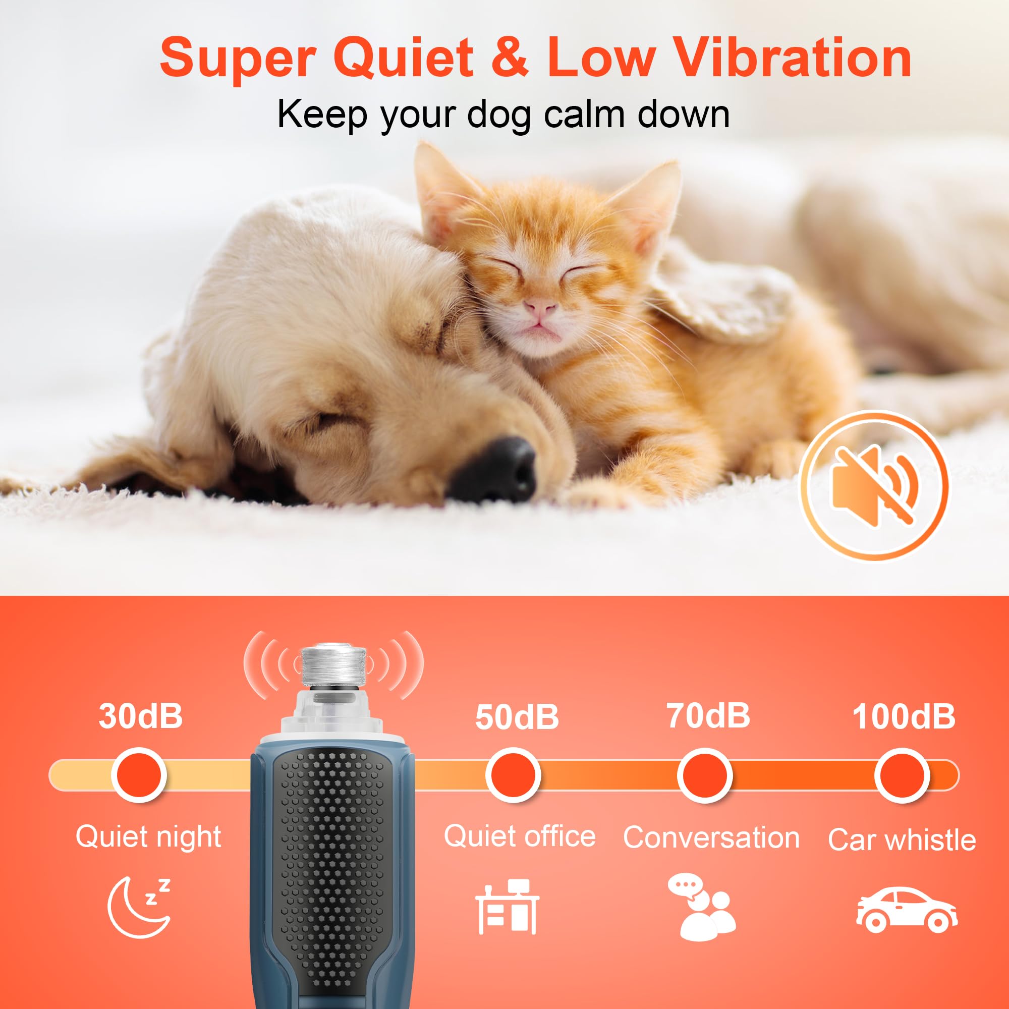 CATPICK quiet operation reduces stress during nail care for pets.