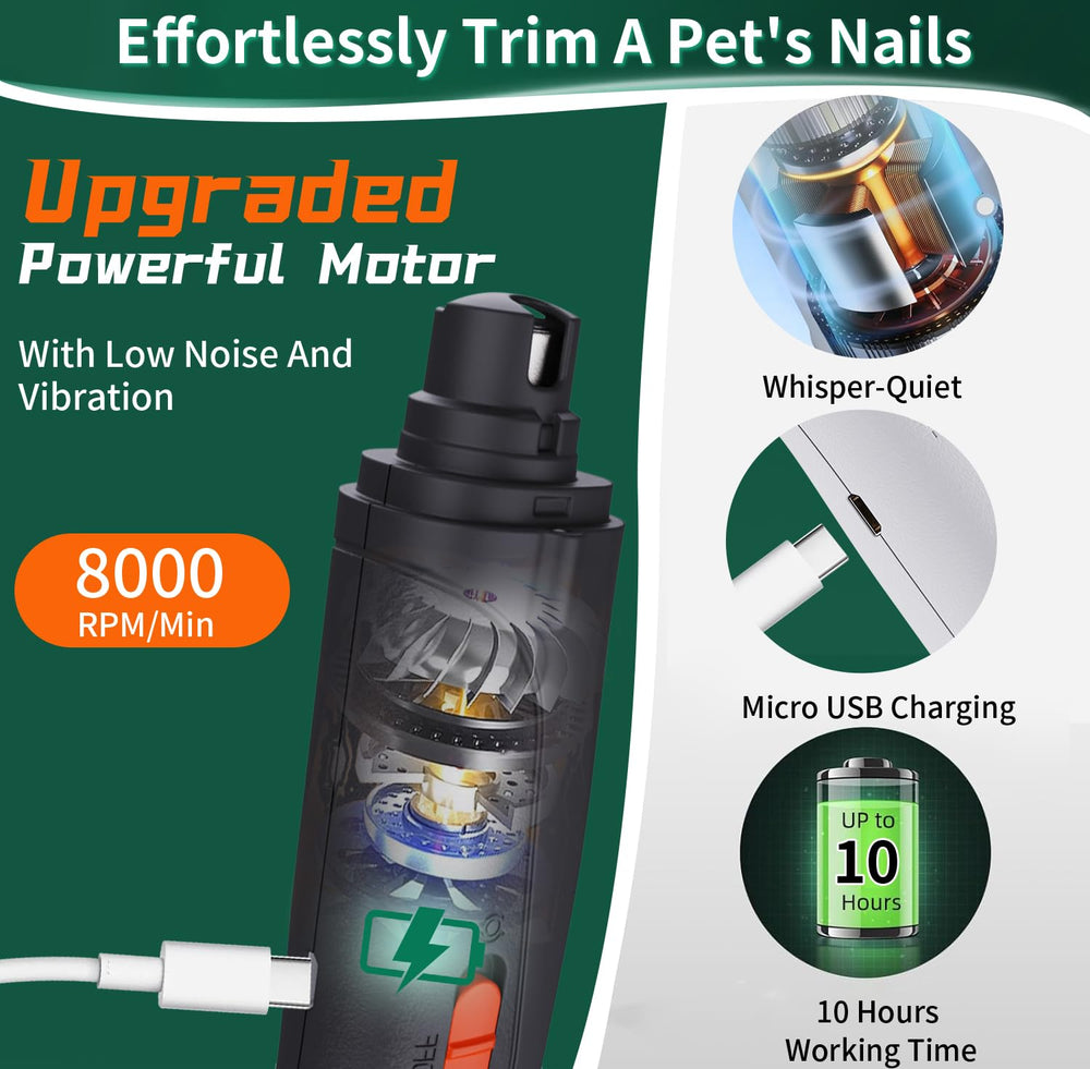 CATPICK dust-cap captures nail debris for easier cleanup.
