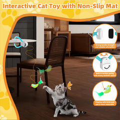Catpick feather bird attachment enhances realistic motion for focused play