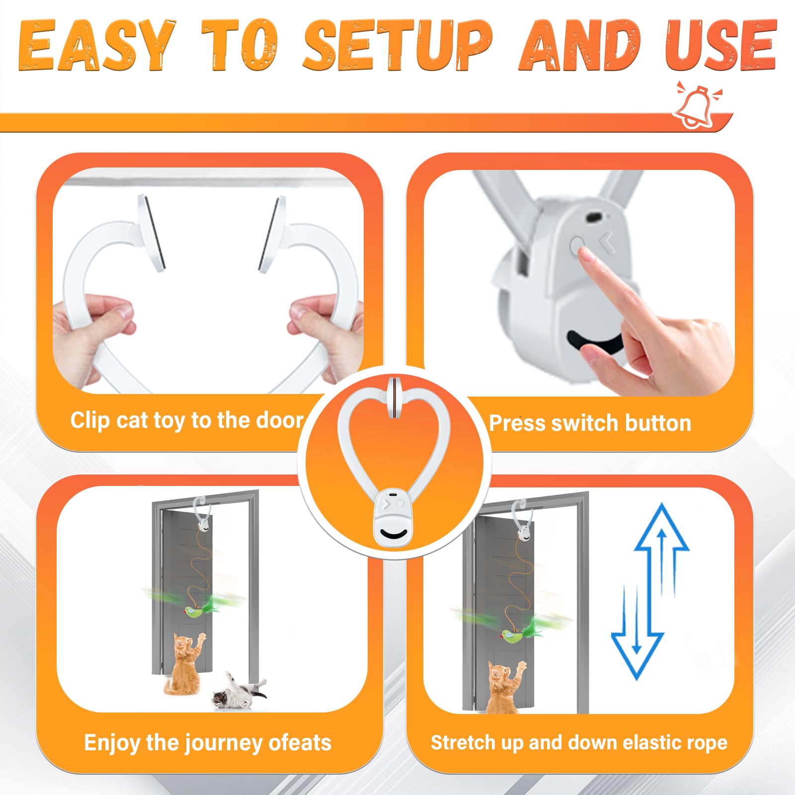 CATPICK hanging toy in use demonstrates engaging doorway play.