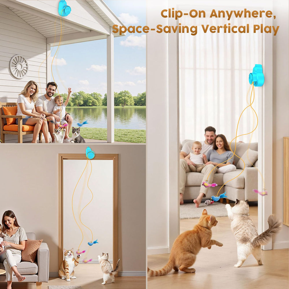Catpick adjustable-height tether enables versatile room setups