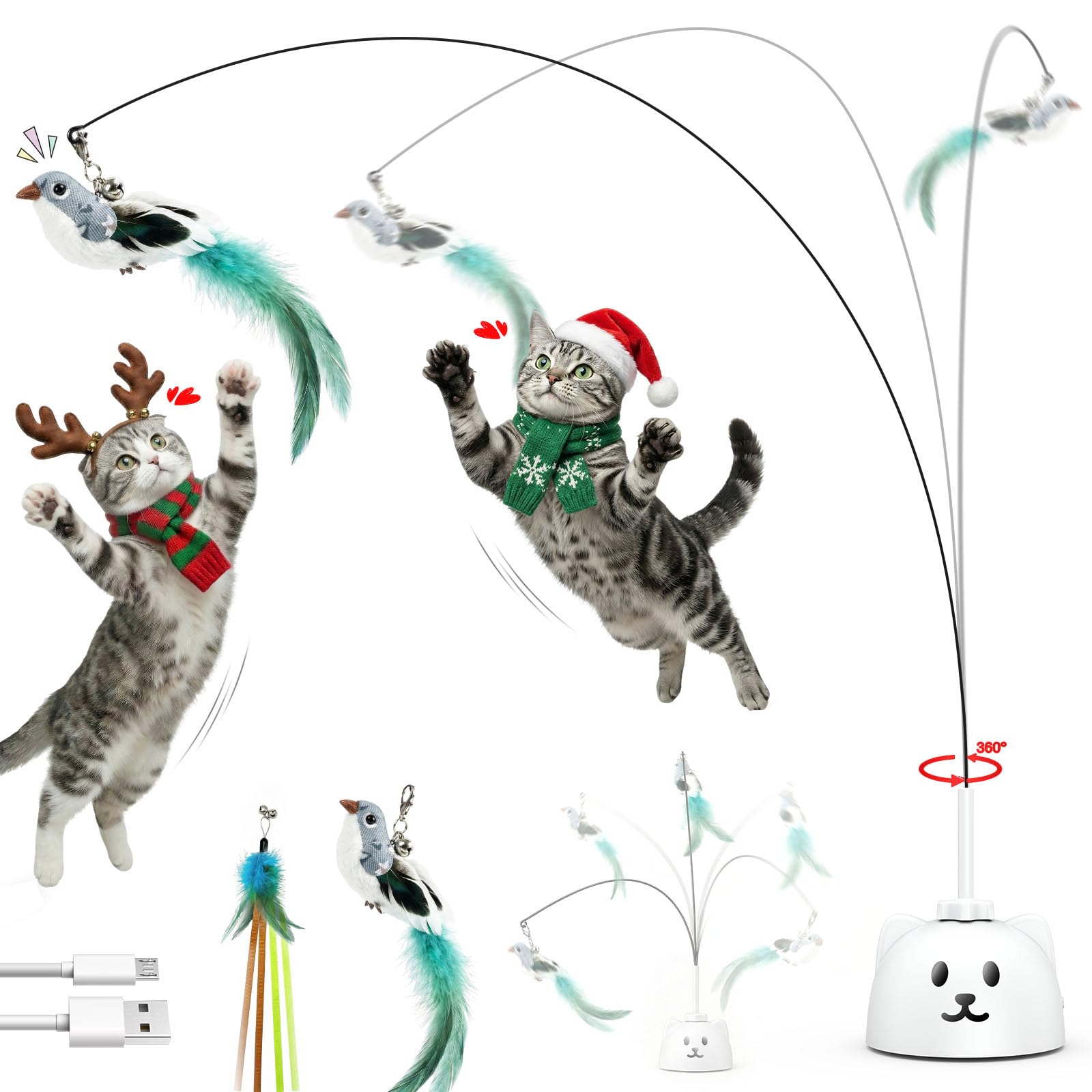 Catpick joy 360° spin toy demonstrates engaging indoor play for curious cats