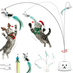 Catpick joy 360° spin toy demonstrates engaging indoor play for curious cats