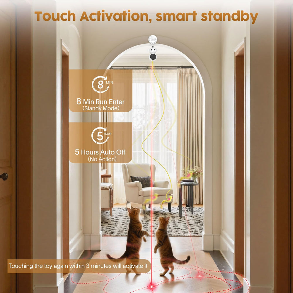 Catpick Joy auto-pause feature enhances safety and energy efficiency during play