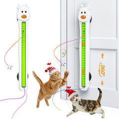 Catpick Joy door-mounted toy front view engages indoor cats for active play