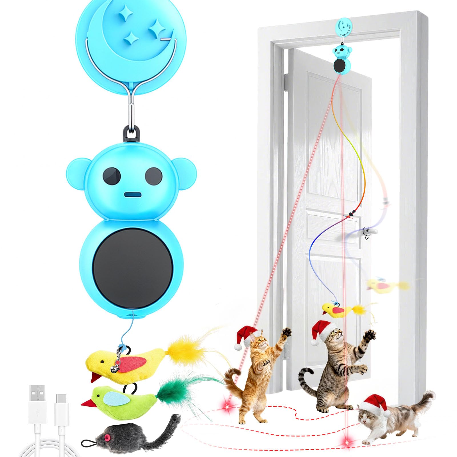 Catpick joy doorway setup demonstrates easy indoor installation that promotes daily exercise for cats.