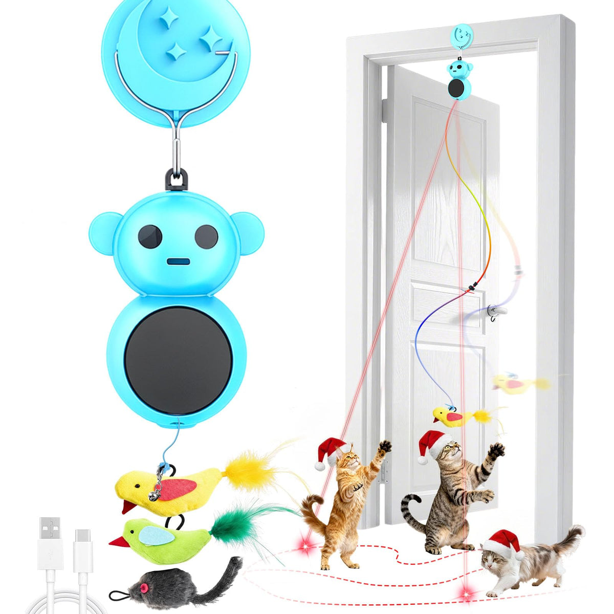 Catpick joy doorway setup demonstrates easy indoor installation that promotes daily exercise for cats.