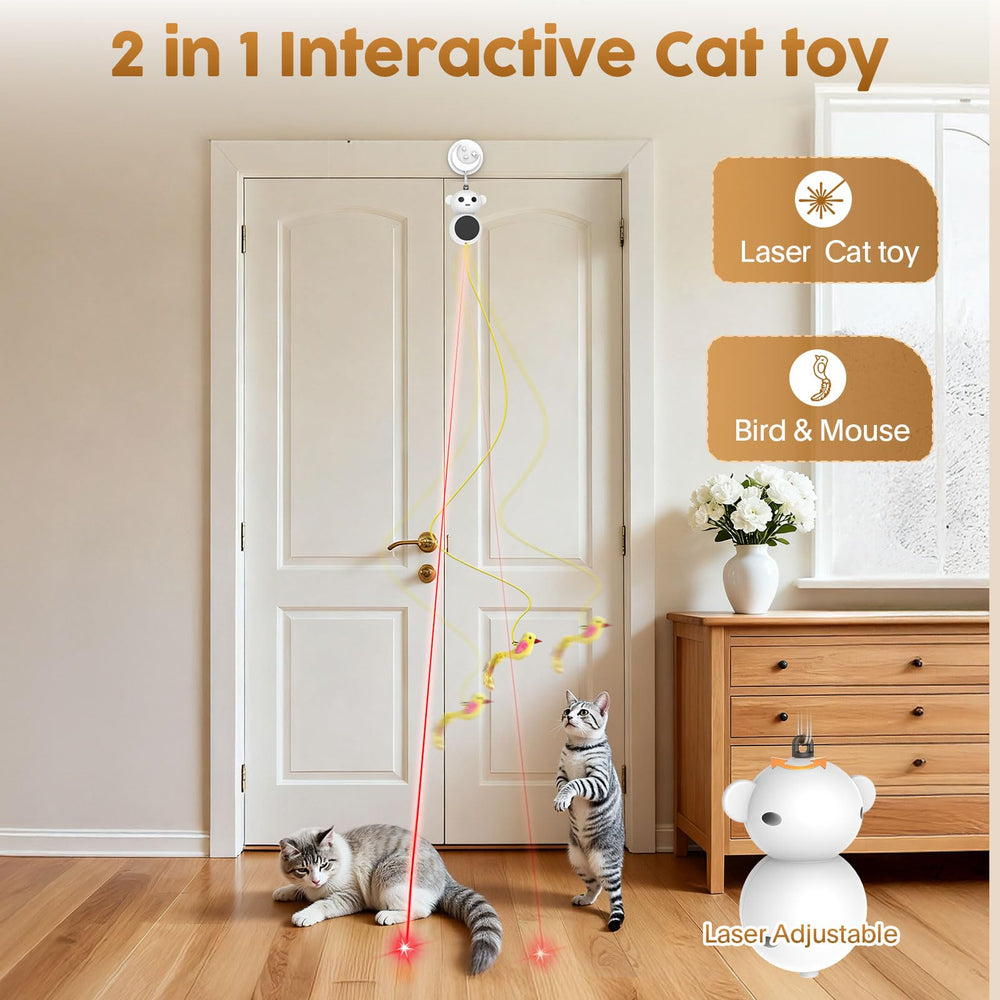 Catpick Joy feather bird attachment adds lifelike movement to stimulate hunting instincts