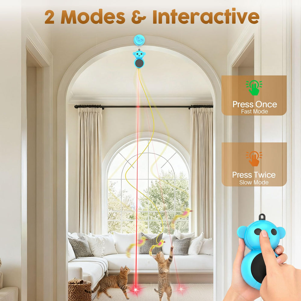 Catpick joy feather bird attachment provides lifelike motion for natural chasing instincts.