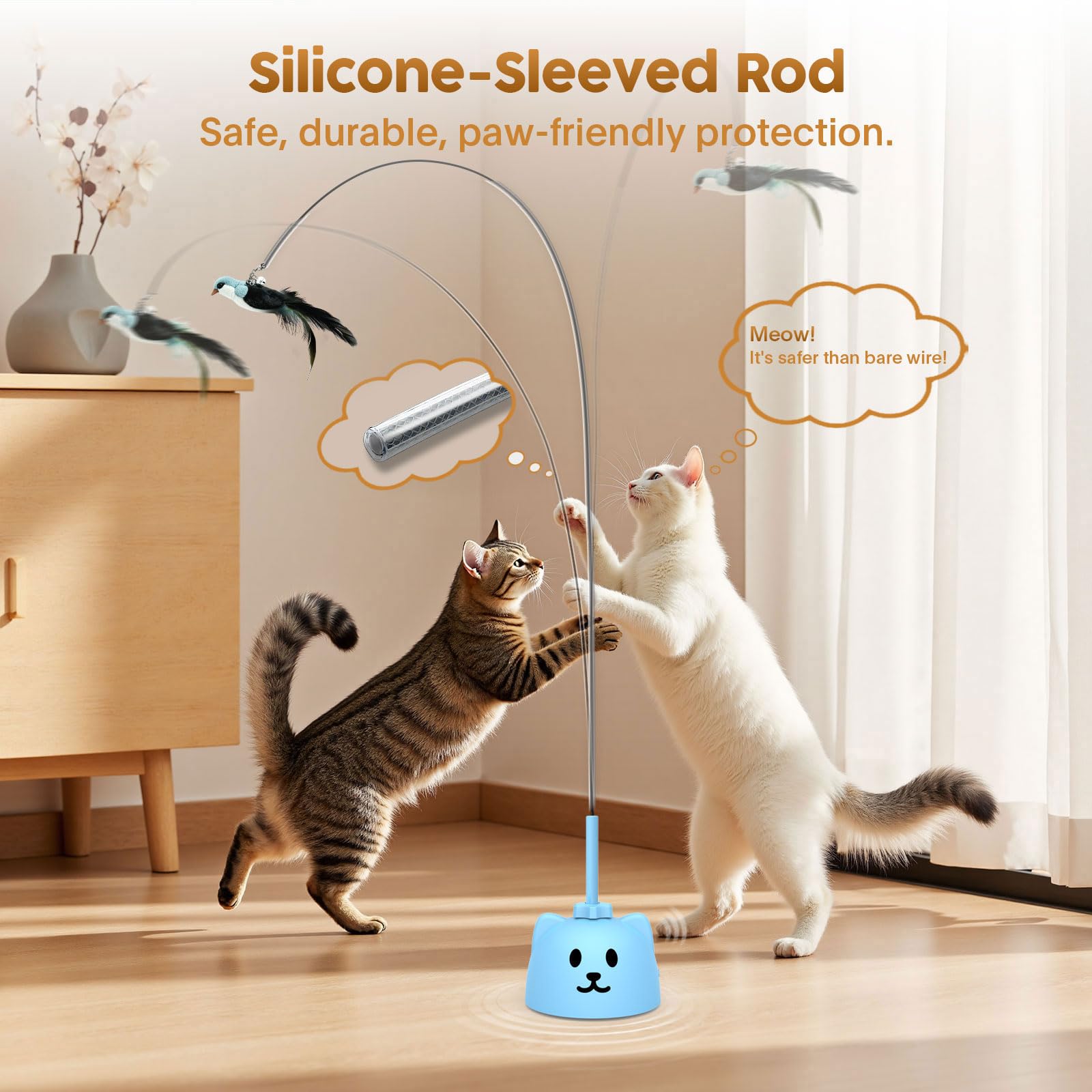Catpick Joy replaceable-feathers extend play with fresh attachments.