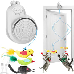 Catpick Toy interactive flying bird image shows active indoor play and chasing excitement