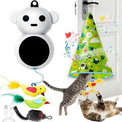 Catpick joy hidden hide-seek interactive toy demonstrates engaging motion for boredom reduction.