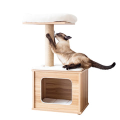 Catry 29.7-inch tall cat tree base condo for small cats.