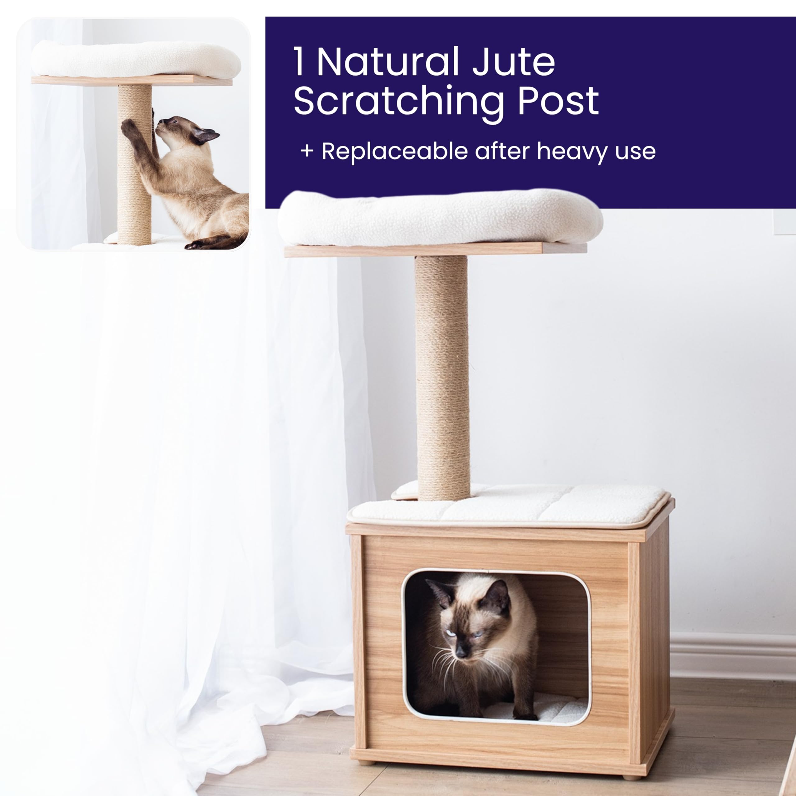 Catry laminated wood surface offering durable, cleanable finish.