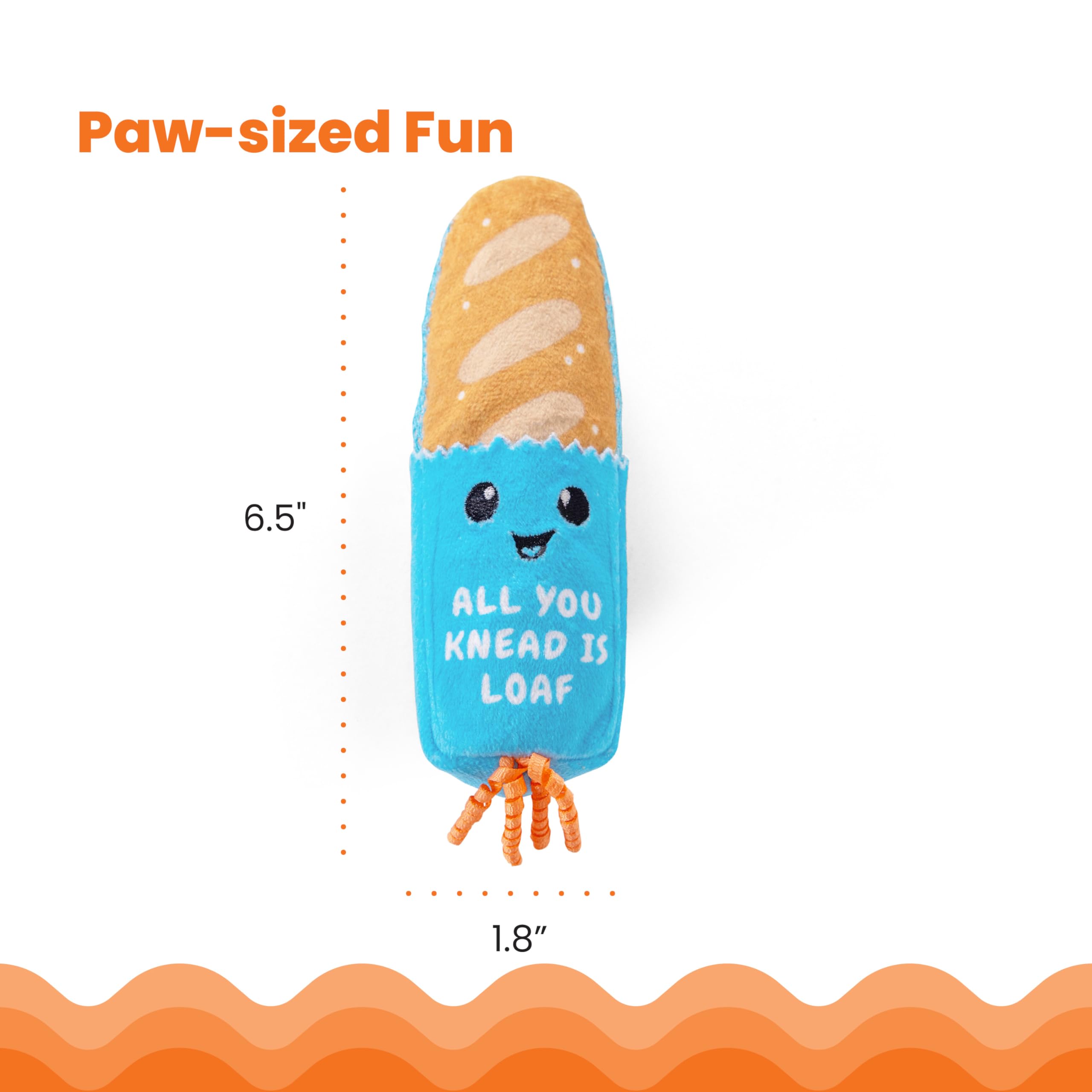 Catstages Loaf Kicker Toy dental mesh massages gums while cats chew