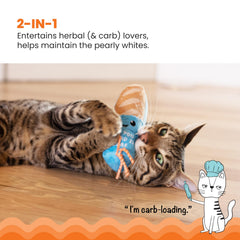 Catstages Loaf Kicker Toy ribbon detail for interactive tossing and visual appeal