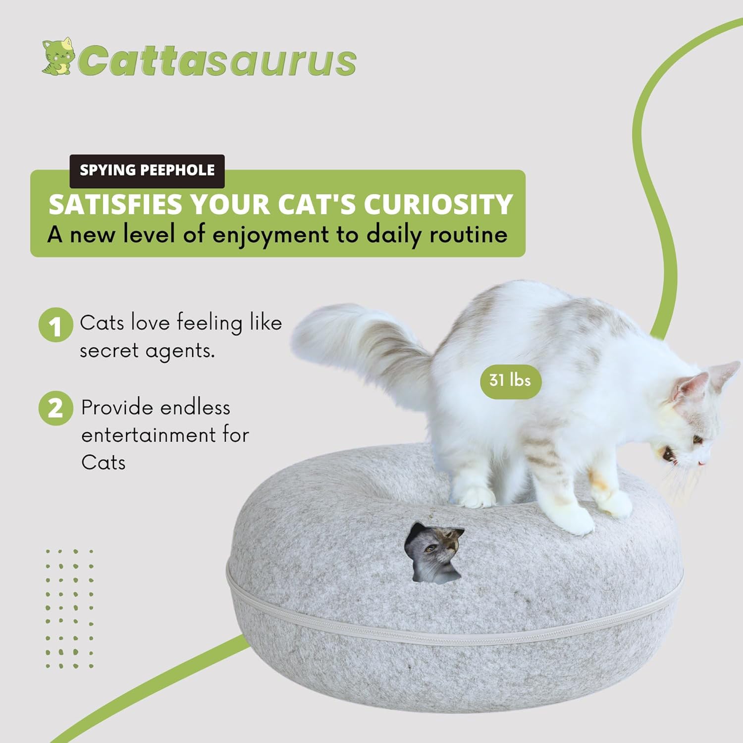 Cattasaurus cat cave fold flat storage shows space-saving design for small spaces