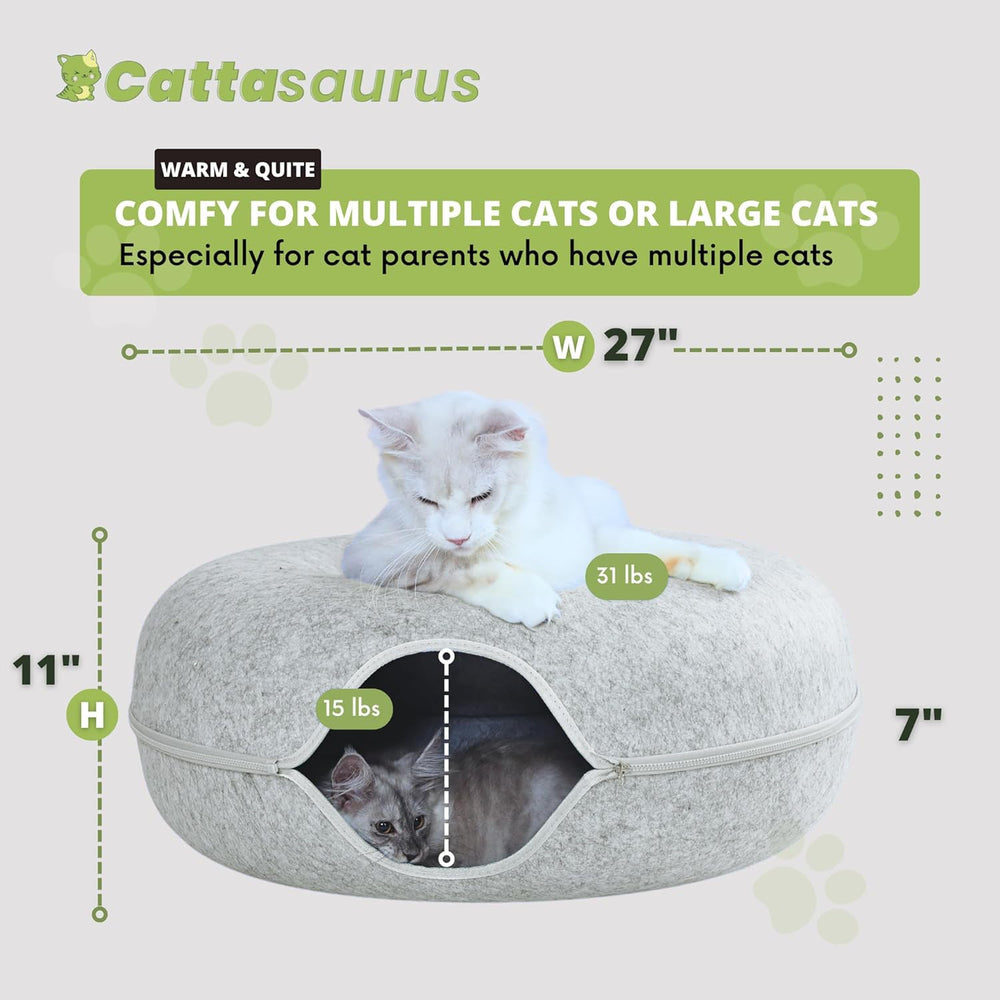 Cattasaurus cat cave room-decor fit blends with modern decor while offering a cozy hideaway
