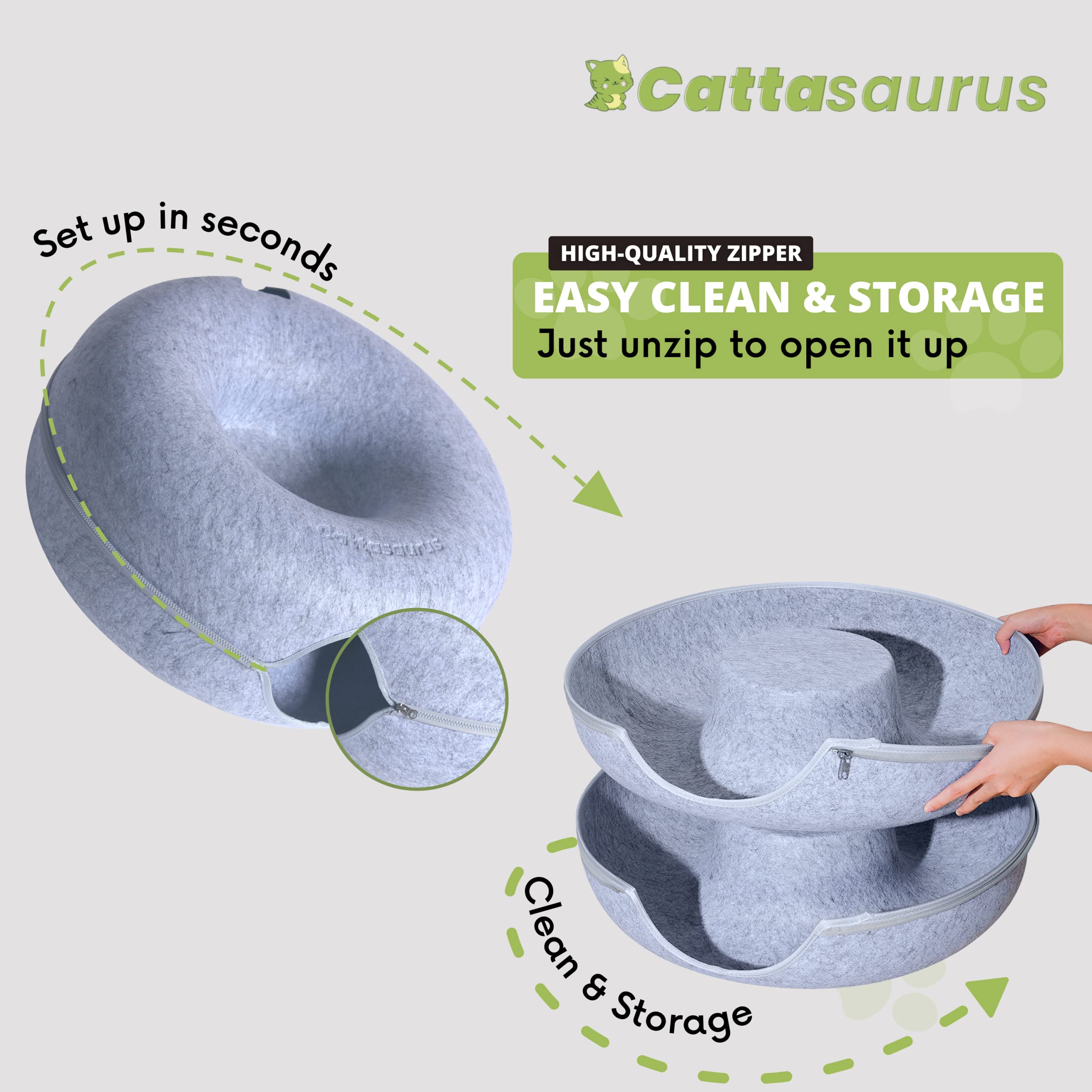 Cattasaurus Peekaboo light-gray color complements modern interiors
