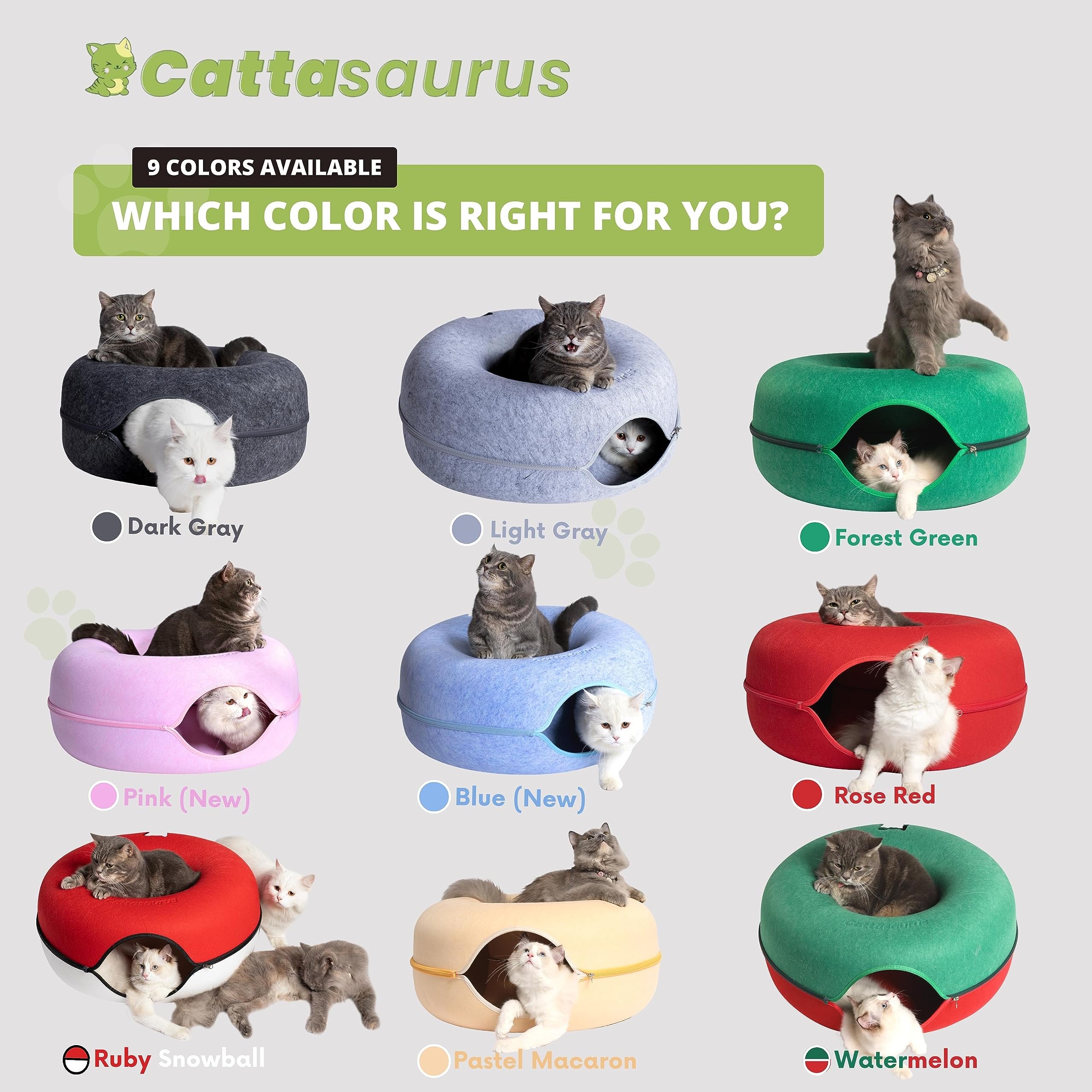 Cattasaurus Peekaboo cat cave indoor-dog bed alternative offers flexible multi-pet space.