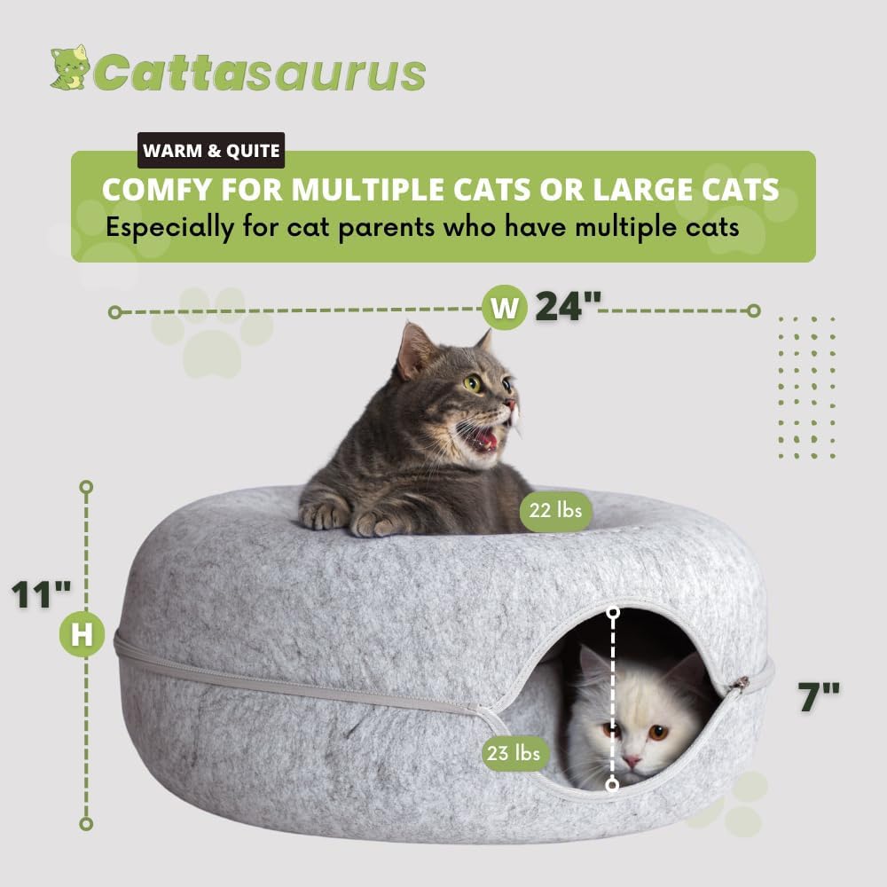Cattasaurus Peekaboo easy-clean design with detachable tunnel facilitates quick maintenance