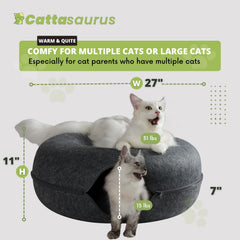 Cattasaurus Peekaboo tunnel side view highlights playful exploration and safe scratching