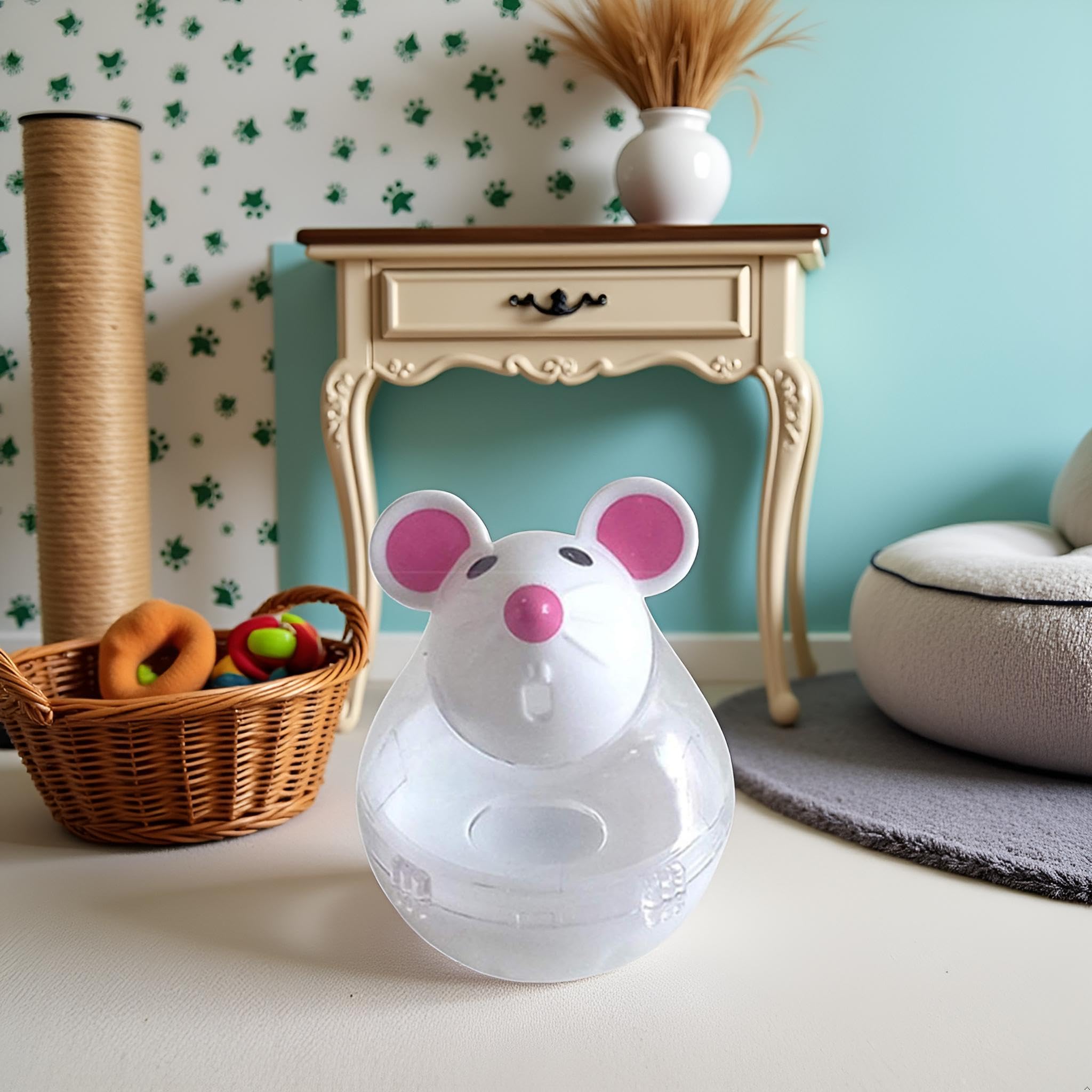 Cauaoa beige durable plastic cat toy designed for everyday feline play.