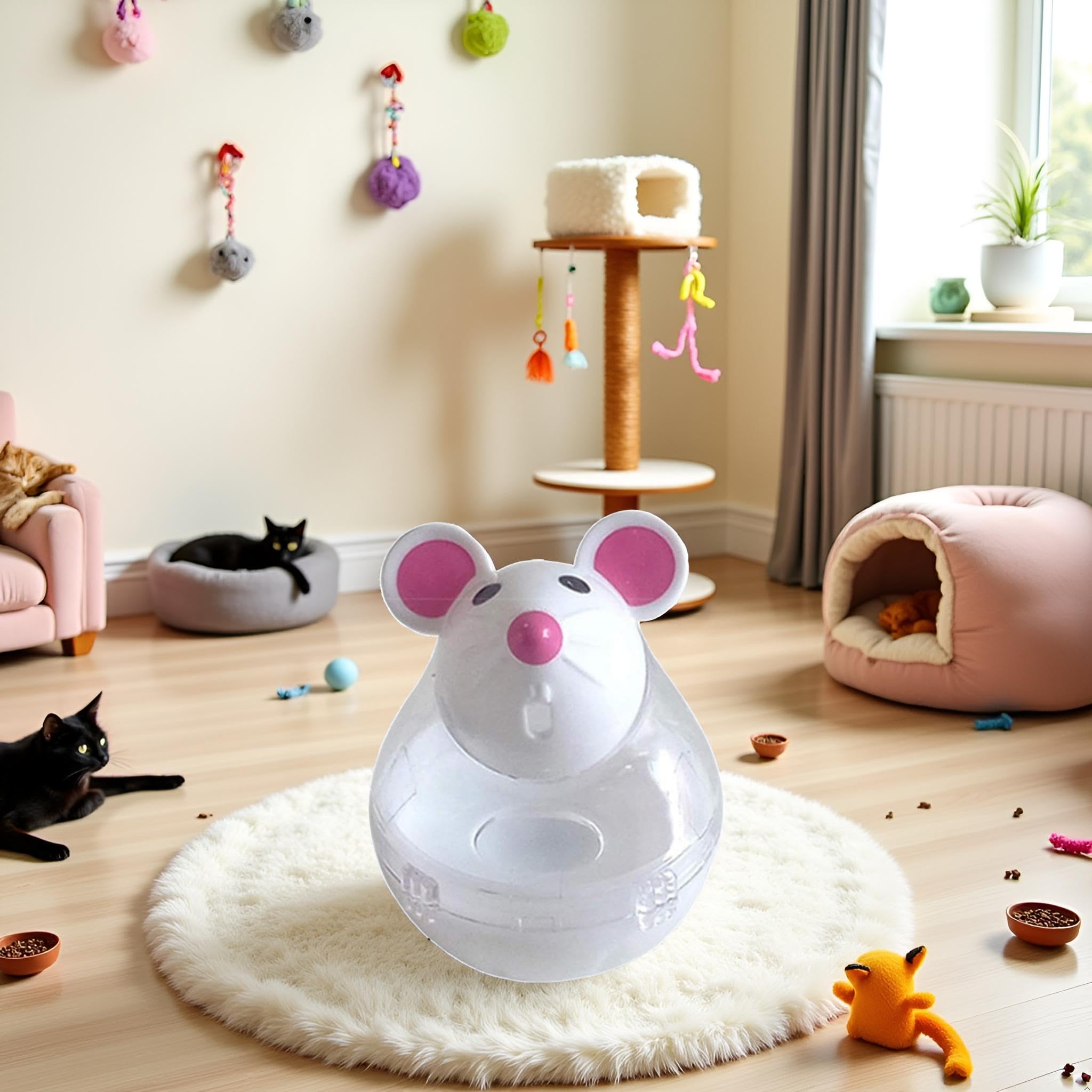 Cauaoa beige indoor cat toy promotes active entertainment and hunting-inspired behavior.
