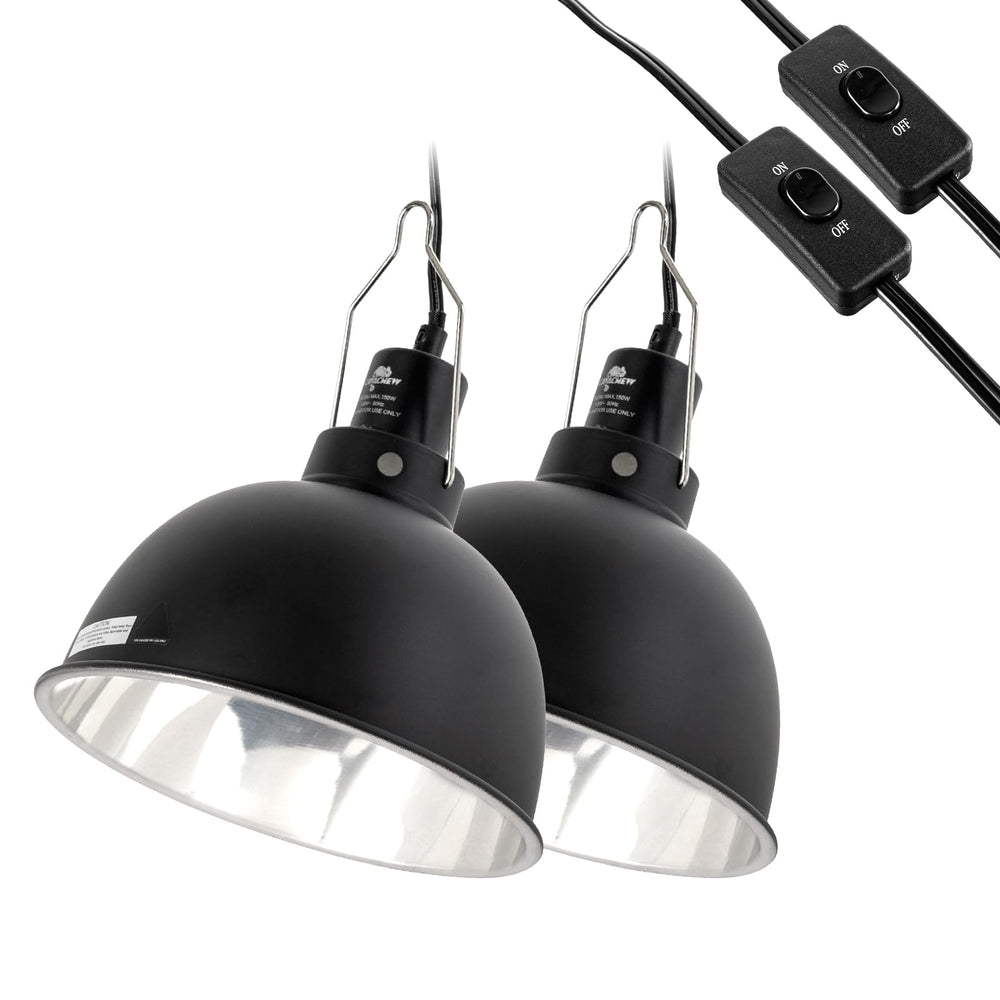CAVACHEW 2-pack reptile light fixture for efficient heat and UVB in basking zones