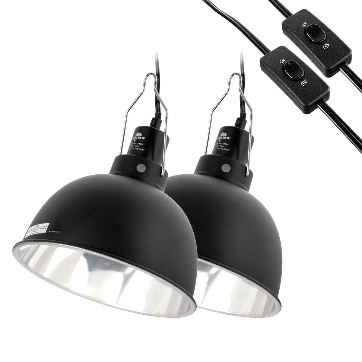 CAVACHEW 2-pack reptile light fixture for efficient heat and UVB in basking zones
