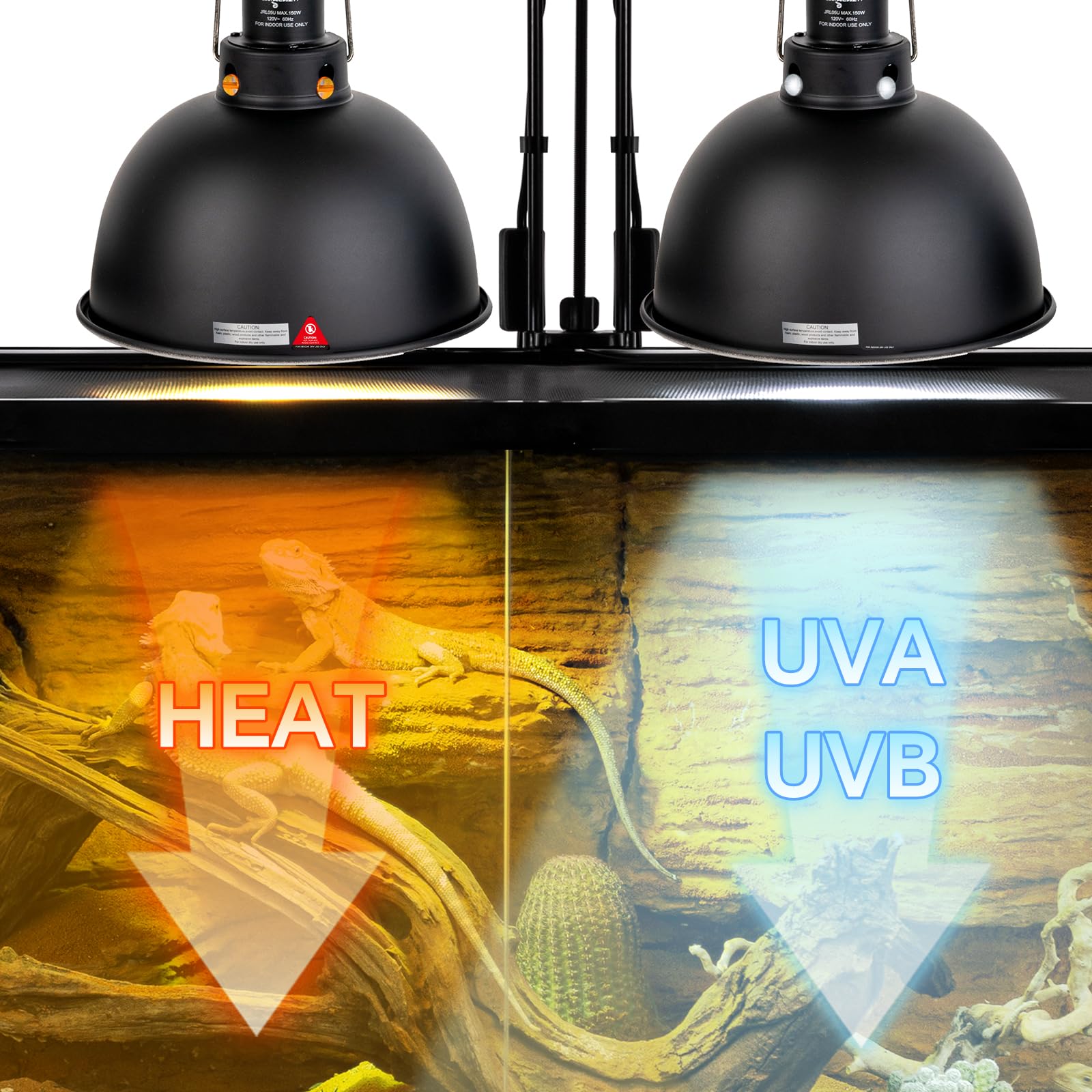 CAVACHEW basking-uvb coverage supports versatile reptile lighting setups