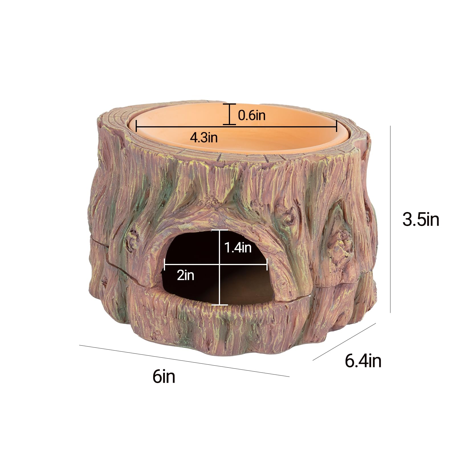 CAVACHEW 6x6x3-5 inch cave fits small reptiles