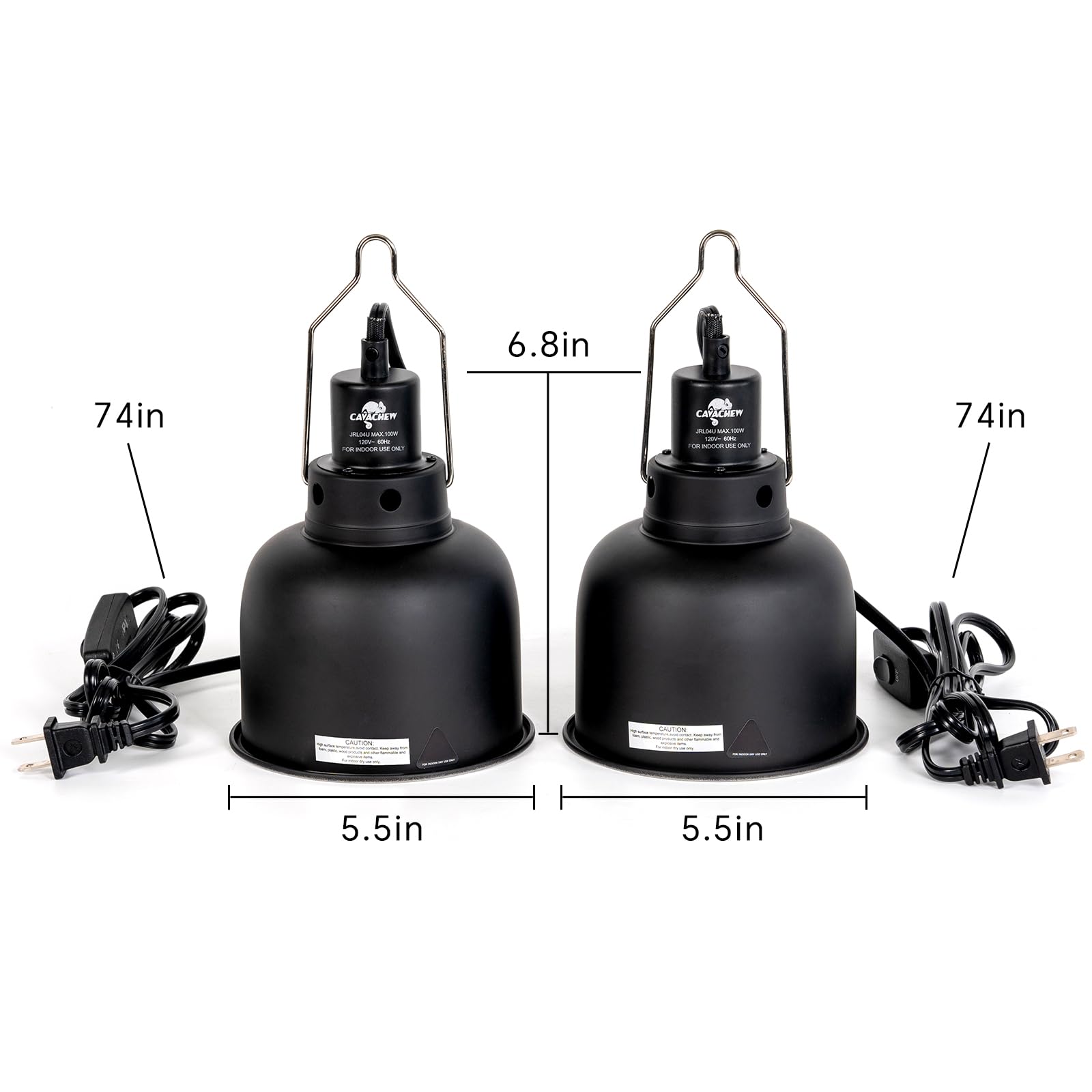 CAVACHEW black-design reptile light fixture with safety features
