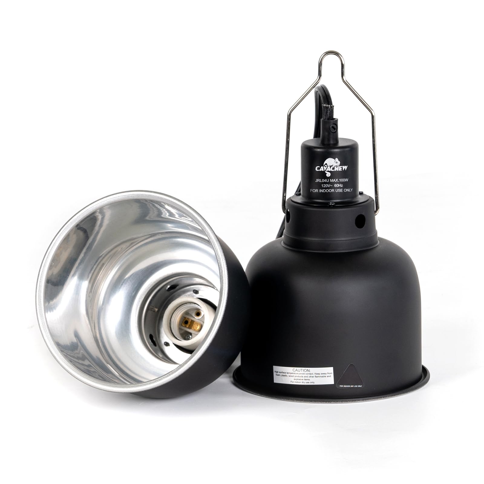 CAVACHEW reptile light fixture with optical reflection cover for stronger UVB